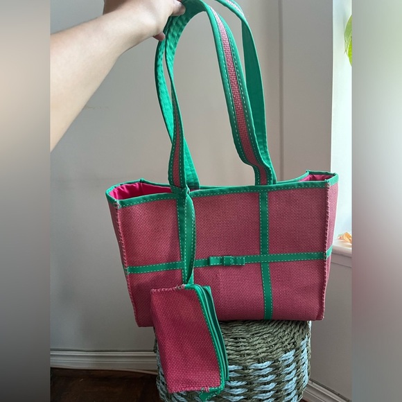 RALPH Ralph Lauren Watermelon Pink-Green Straw-woven Shoulder bag - Picture 14 of 14